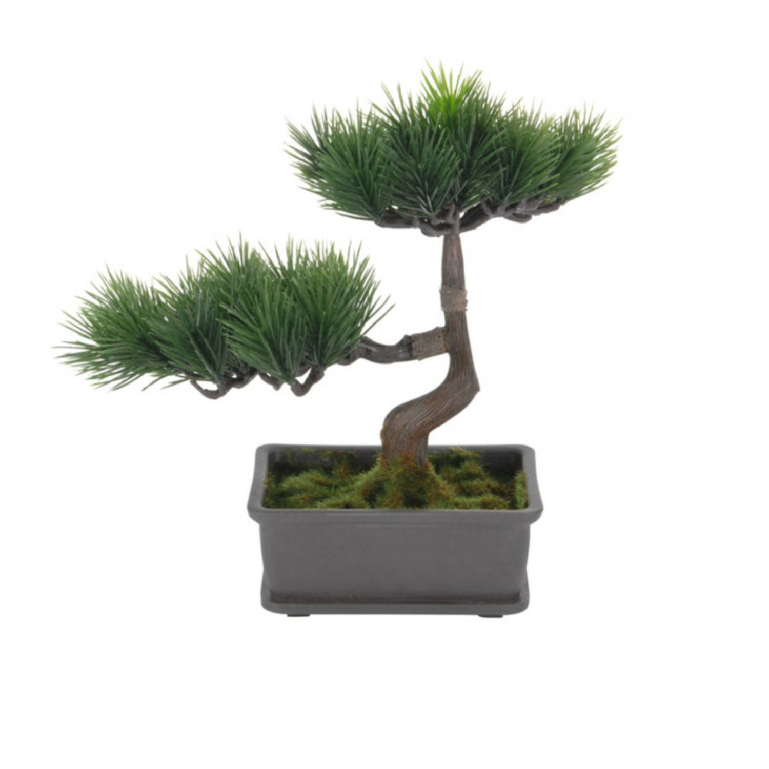 Kunstplant bonsai boompje in pot Japans decoratie 27 cm dennen naalden Kunstplanten