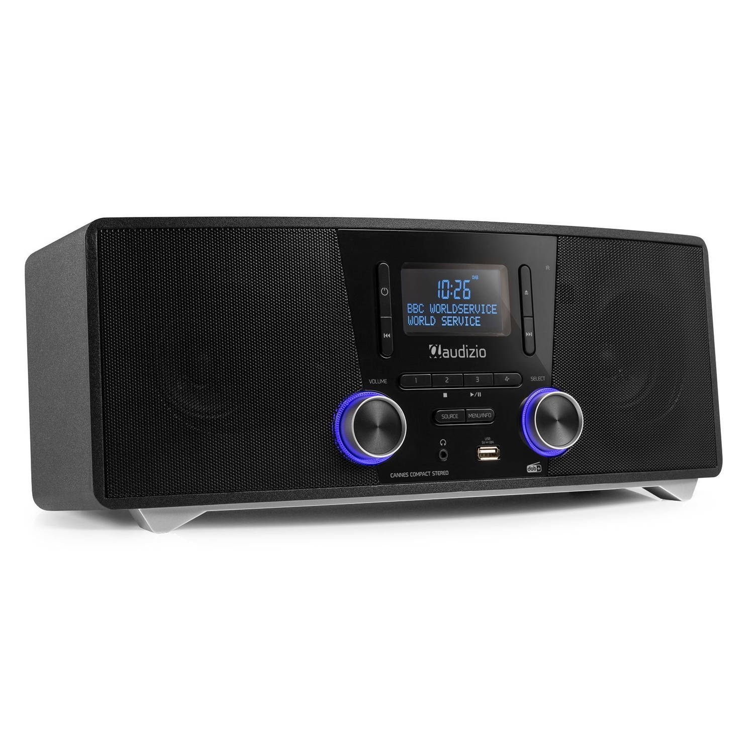 DAB radio met Bluetooth Audizio Cannes Stereo FM & DAB radio met cd speler en mp3 speler