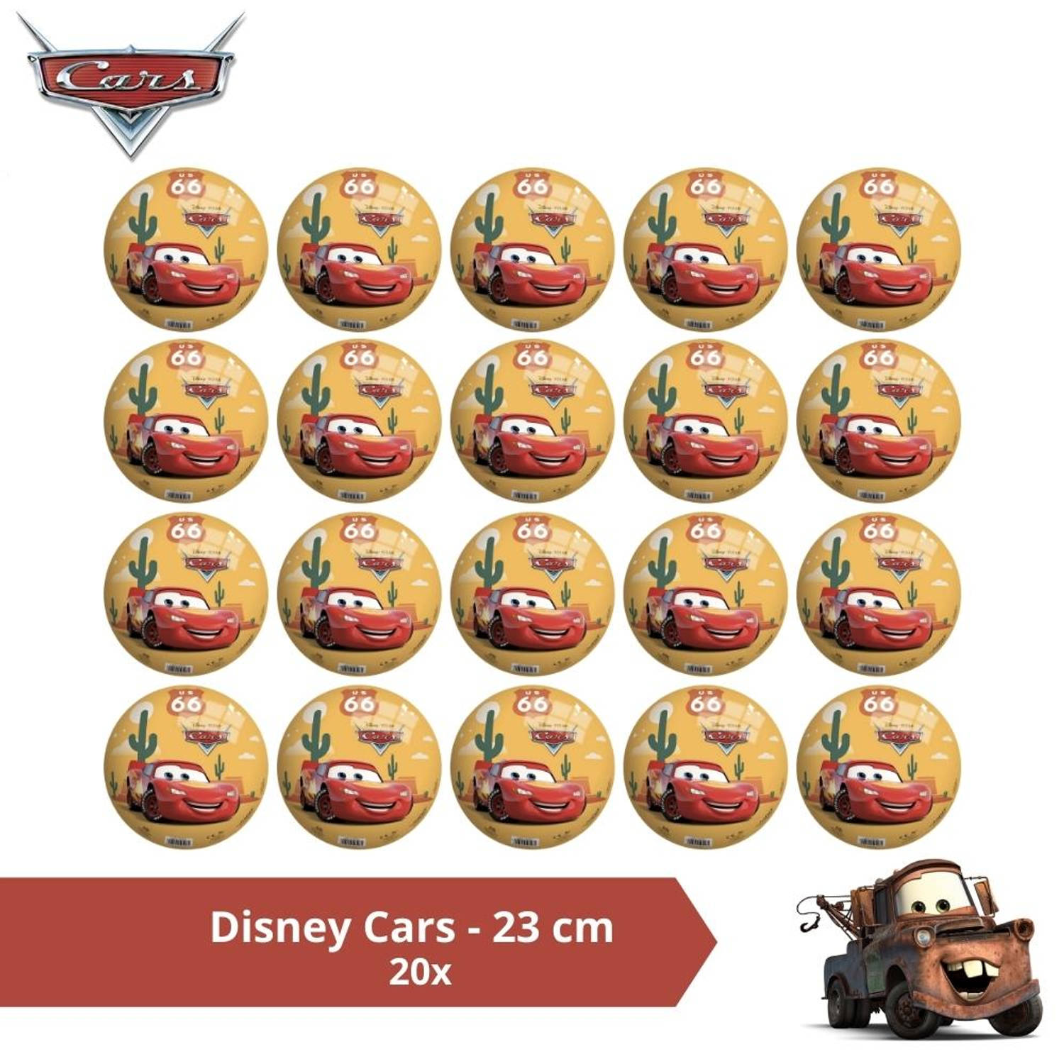 Bal - Voordeelverpakking - Disney Cars - 23 cm - 20 stuks
