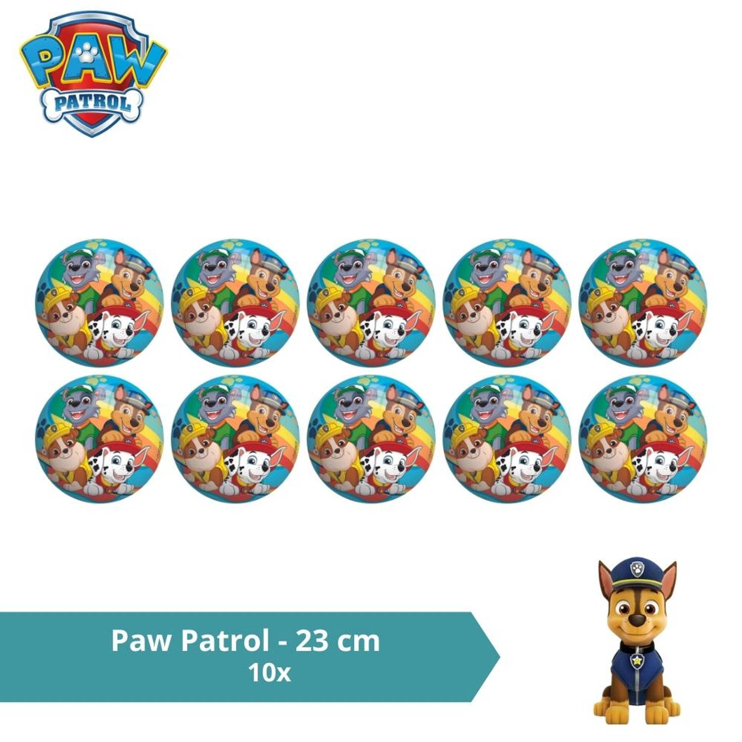 Bal Voordeelverpakking Paw Patrol 23 cm 10 stuks