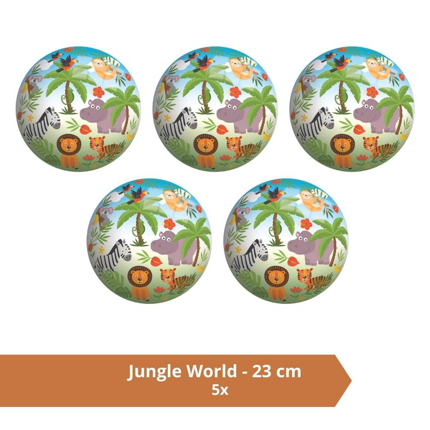Bal - Voordeelverpakking - Jungle World - 23 cm - 5 stuks