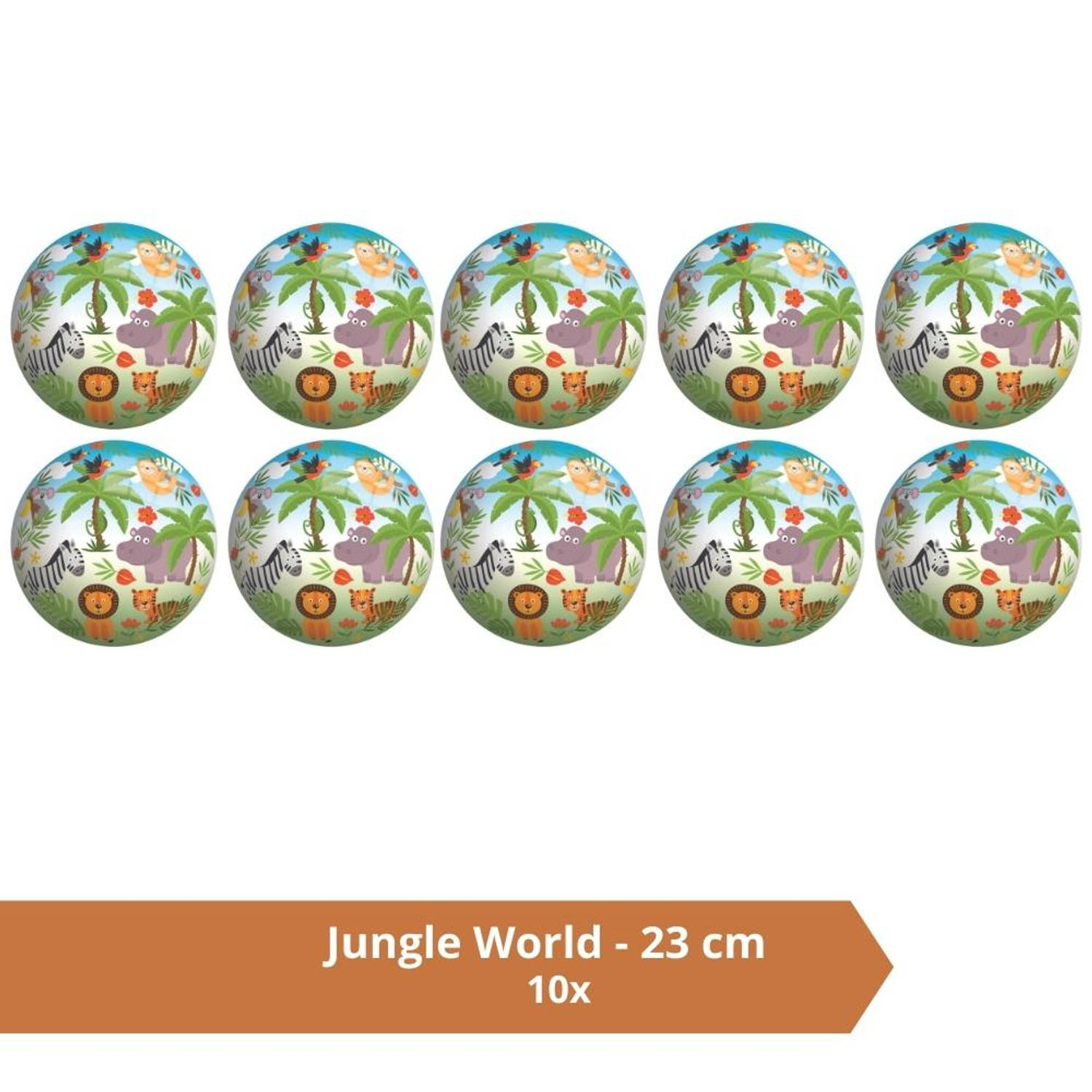 Bal - Voordeelverpakking - Jungle World - 23 cm - 10 stuks