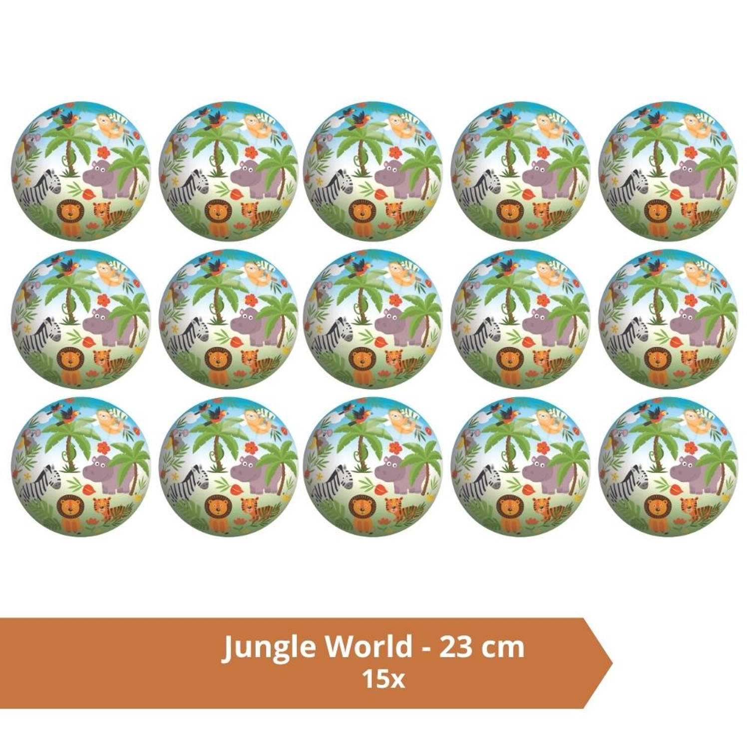 Bal - Voordeelverpakking - Jungle World - 23 cm - 15 stuks