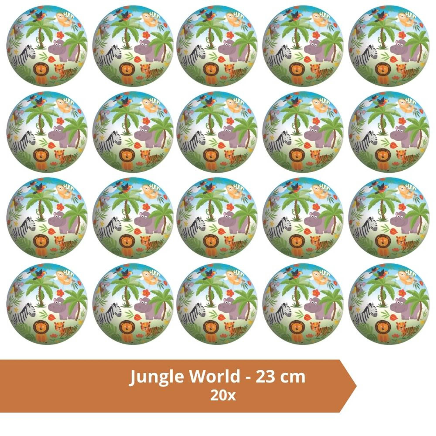 Bal - Voordeelverpakking - Jungle World - 23 cm - 20 stuks