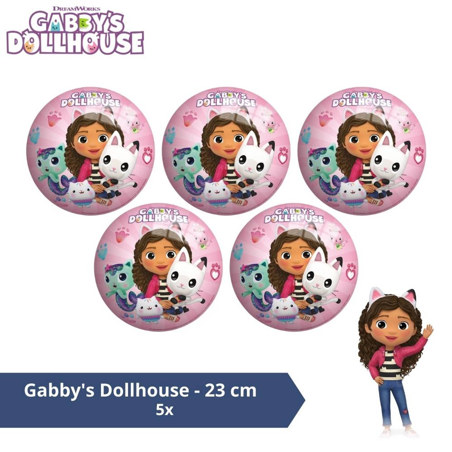 Bal - Voordeelverpakking - Gabby&apos;s Dollhouse - 23 cm - 5 stuks