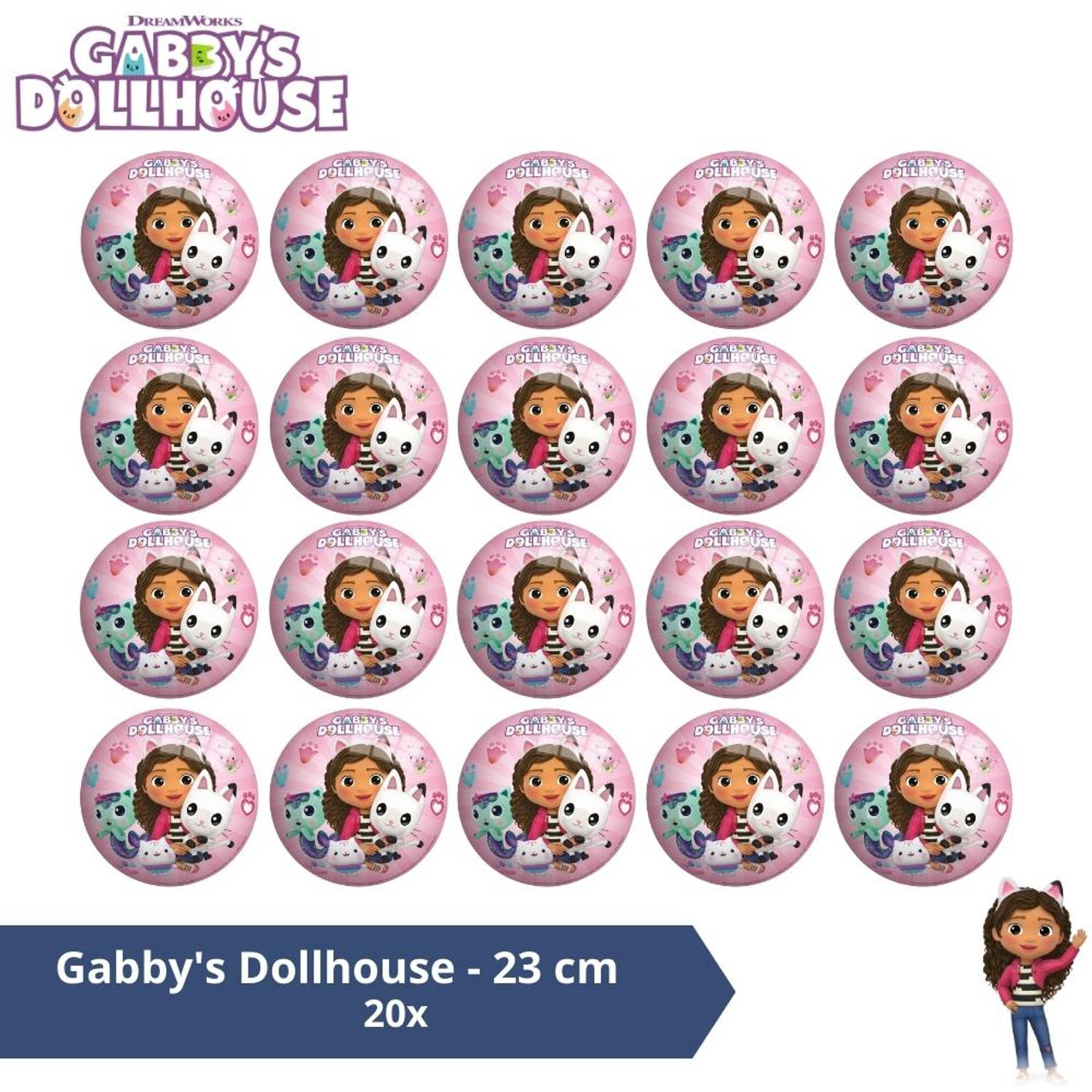 Bal - Voordeelverpakking - Gabby&apos;s Dollhouse - 23 cm - 20 stuks