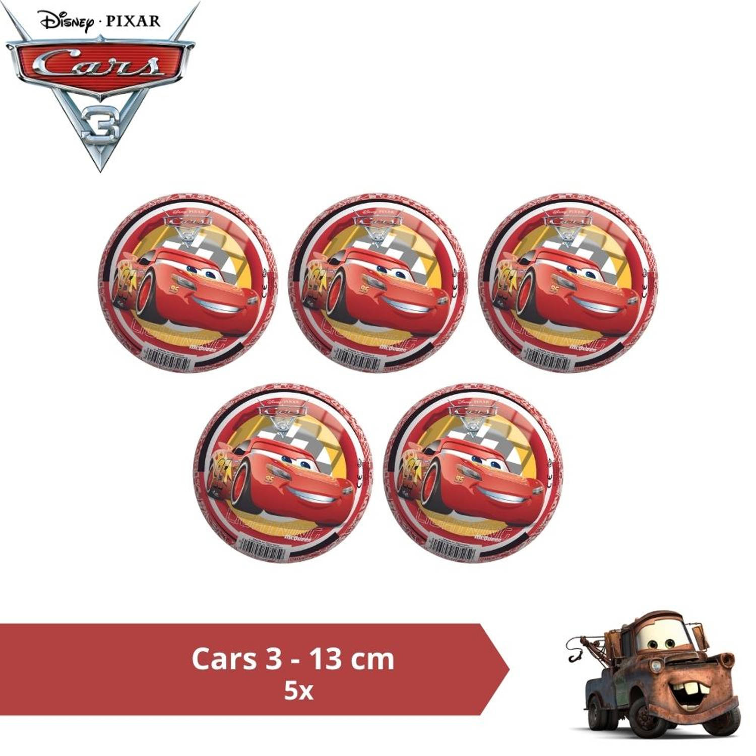 Bal - Voordeelverpakking - Cars - 13 cm - 5 stuks