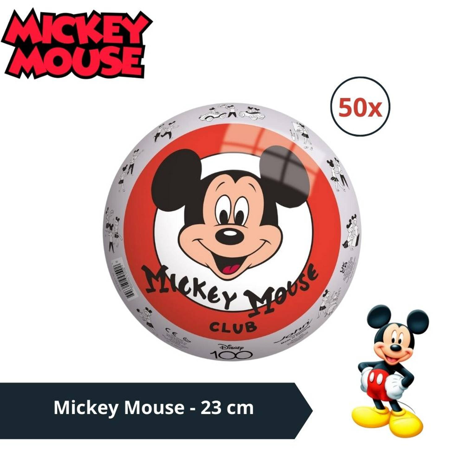 Bal - Voordeelverpakking - Mickey Mouse - 23 cm - 50 stuks