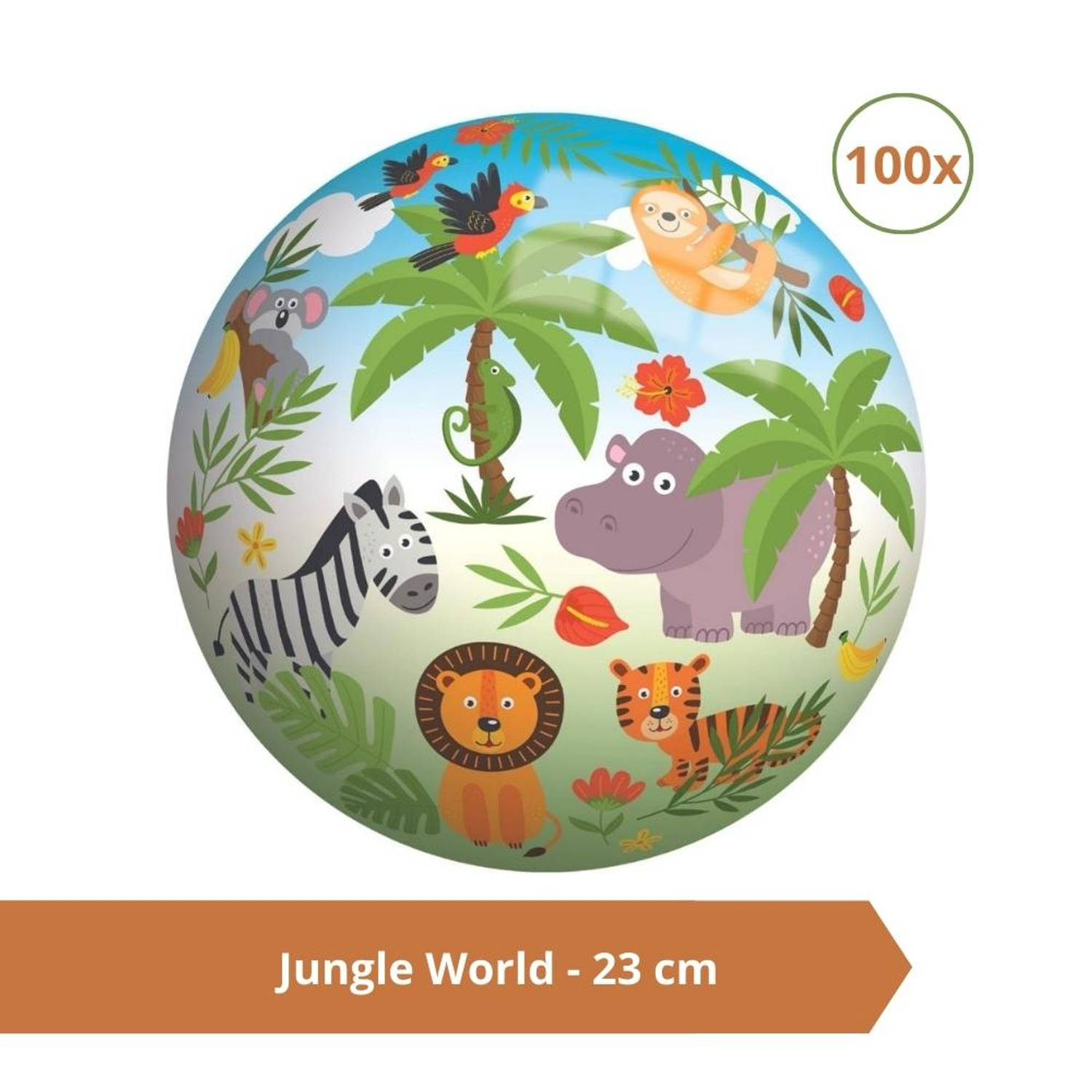 Bal - Voordeelverpakking - Jungle World - 23 cm - 100 stuks