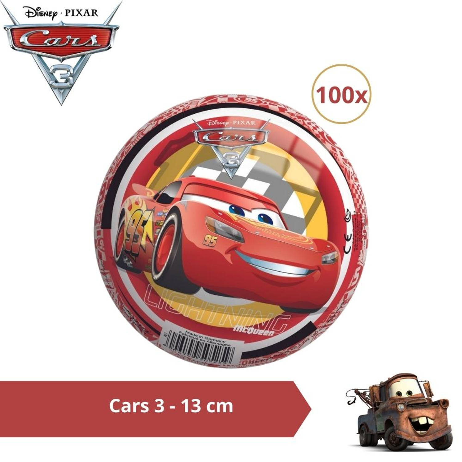 Bal - Voordeelverpakking - Cars - 13 cm - 100 stuks