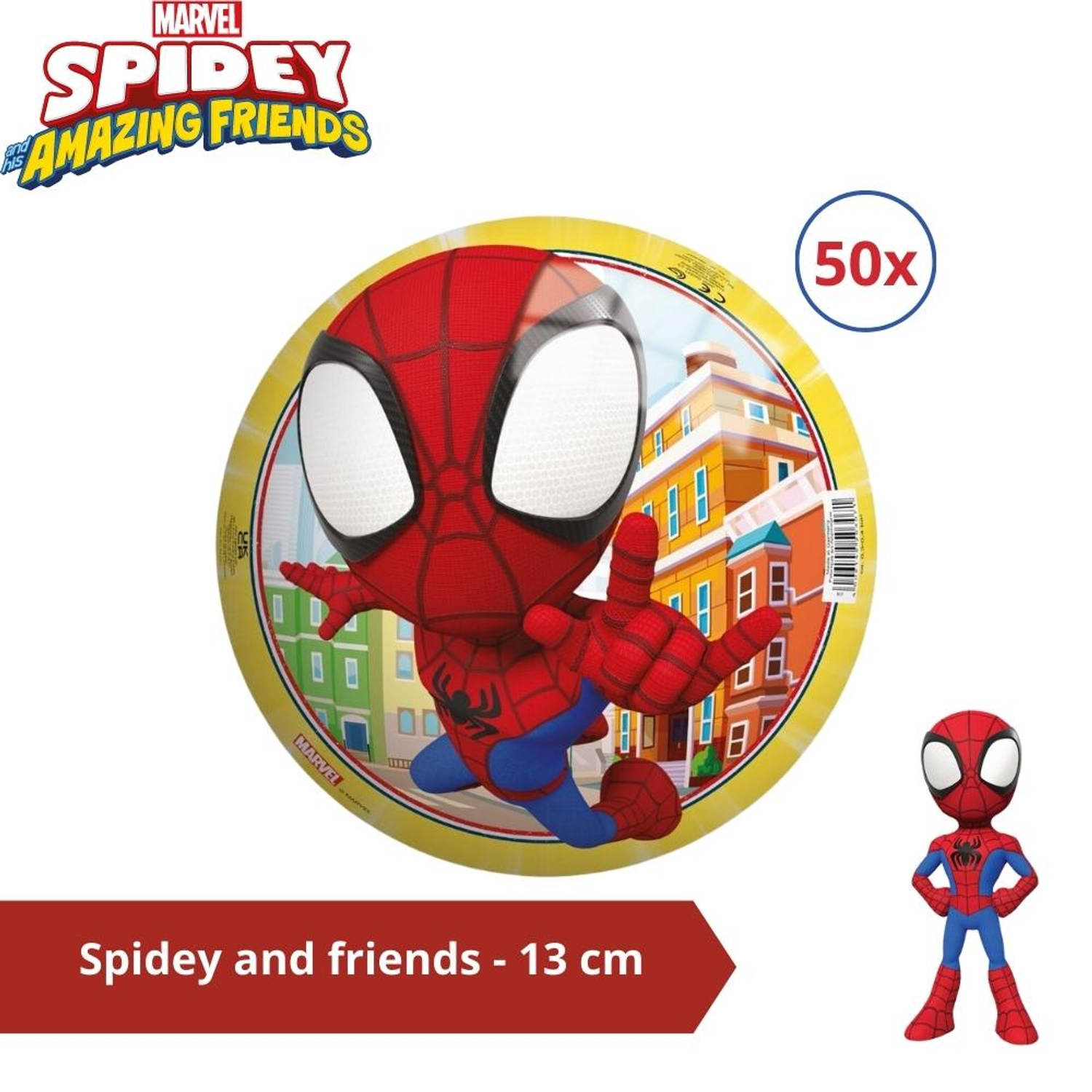 Bal - Voordeelverpakking - Spidey en Friends - 13 cm - 50 stuks