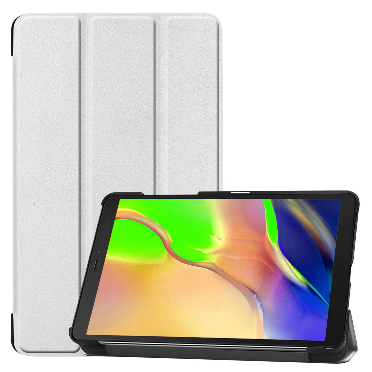 Basey Samsung Galaxy Tab A 8.0 2019 Hoes Case Hoesje - Samsung Galaxy Tab A 8.0 (2019) Hoesje Hard Cover Bookcase - Wit