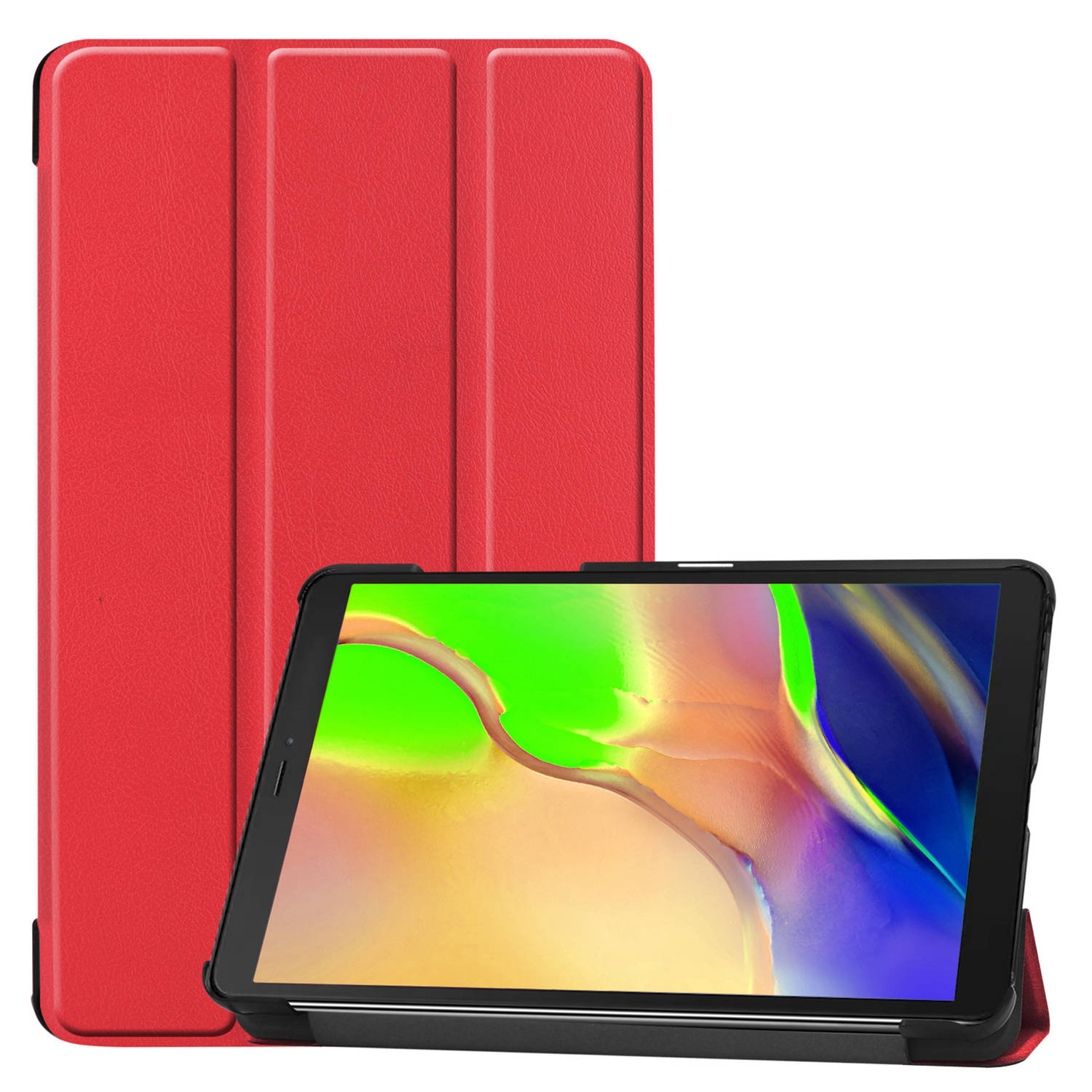 Basey Samsung Galaxy Tab A 8.0 2019 Hoes Case Hoesje - Samsung Galaxy Tab A 8.0 (2019) Hoesje Hard Cover Bookcase - Rood