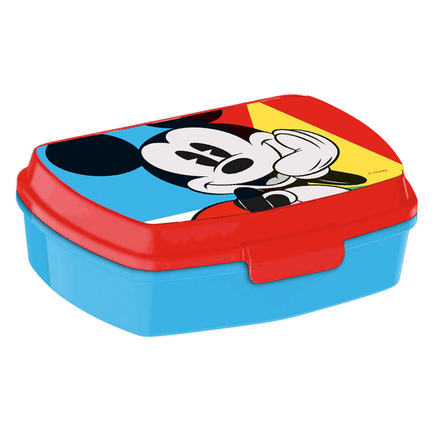Disney Mickey Mouse broodtrommel-lunchbox voor kinderen blauw kunststof 20 x 10 cm Lunchboxen