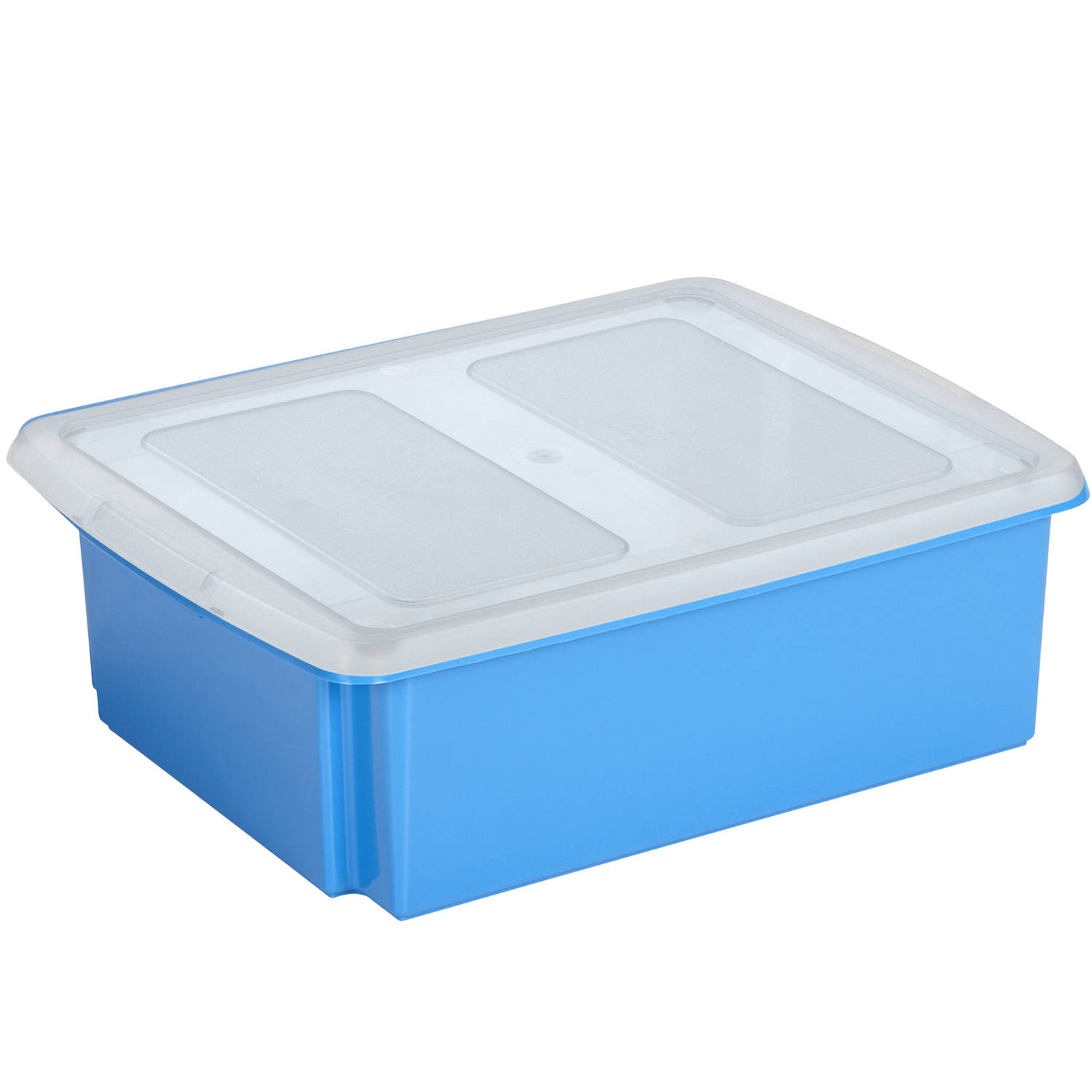Sunware opslagbox kunststof 17 liter blauw 45 x 36 x 14 cm met deksel Opbergbox