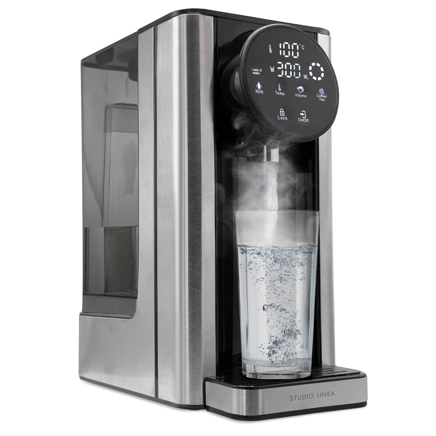 Studio Linea Luxe Heetwaterdispenser - Touch Display - 2.7 Liter Afneembaar Reservoir - Temperatuurregeling - Instant Waterkoker - SLWK60RVS