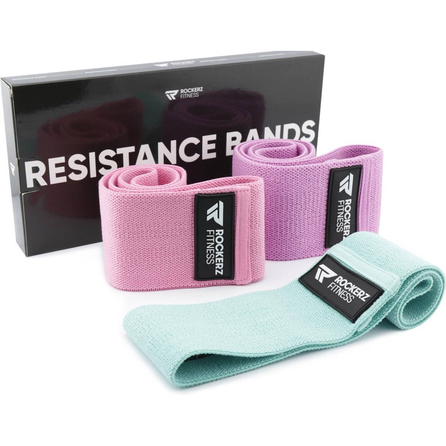Weerstandsband Resistance band Fitness elastiek 3 Stuks Pastel