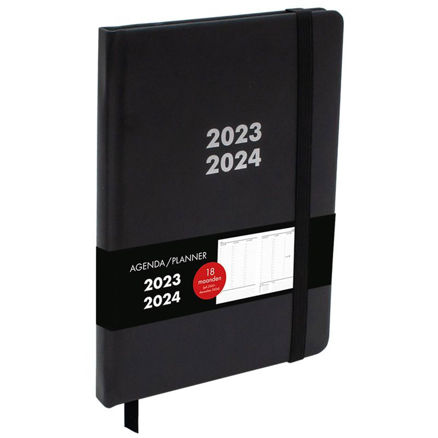 Verhaak 18 maanden agenda planner 22 x 16 cm Zwart 2023 en 2024