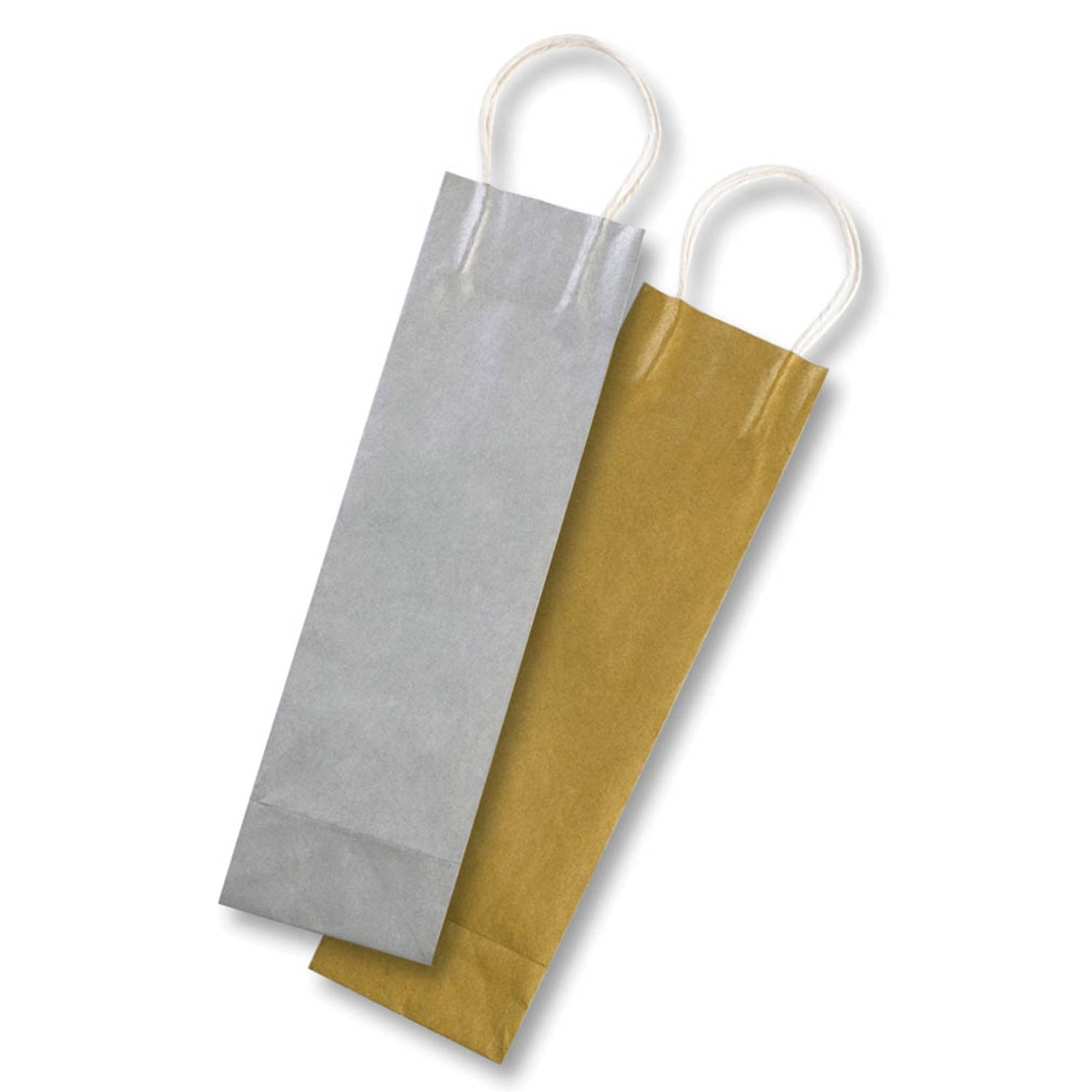 Folia papieren kraft zak voor flessen, 110 g/m², goud en zilver, pak van 6 stuks 25 stuks