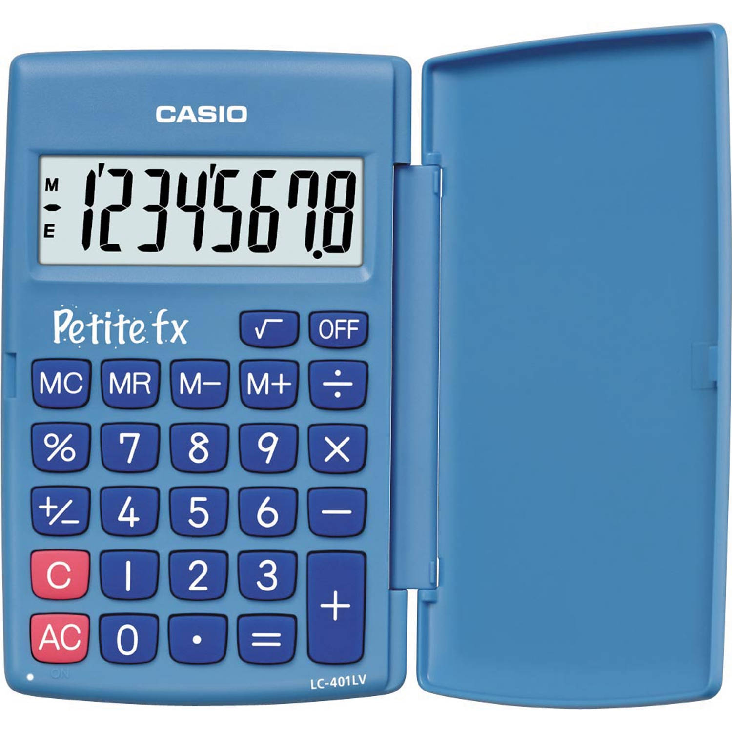 Casio zakrekenmachine Petite FX, blauw