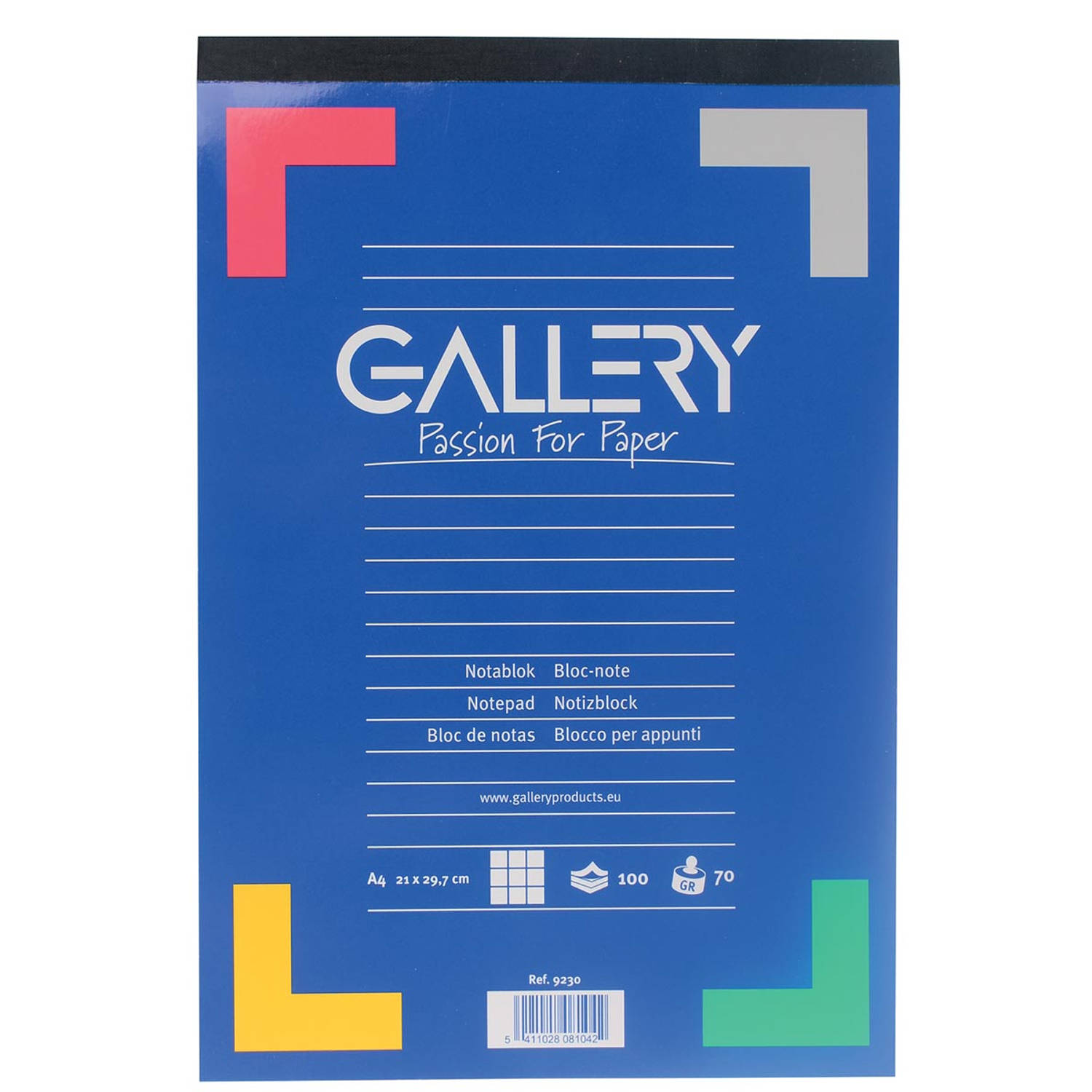 Gallery schrijfblok, ft A4, geruit 5 mm, blok van 100 vel 10 stuks