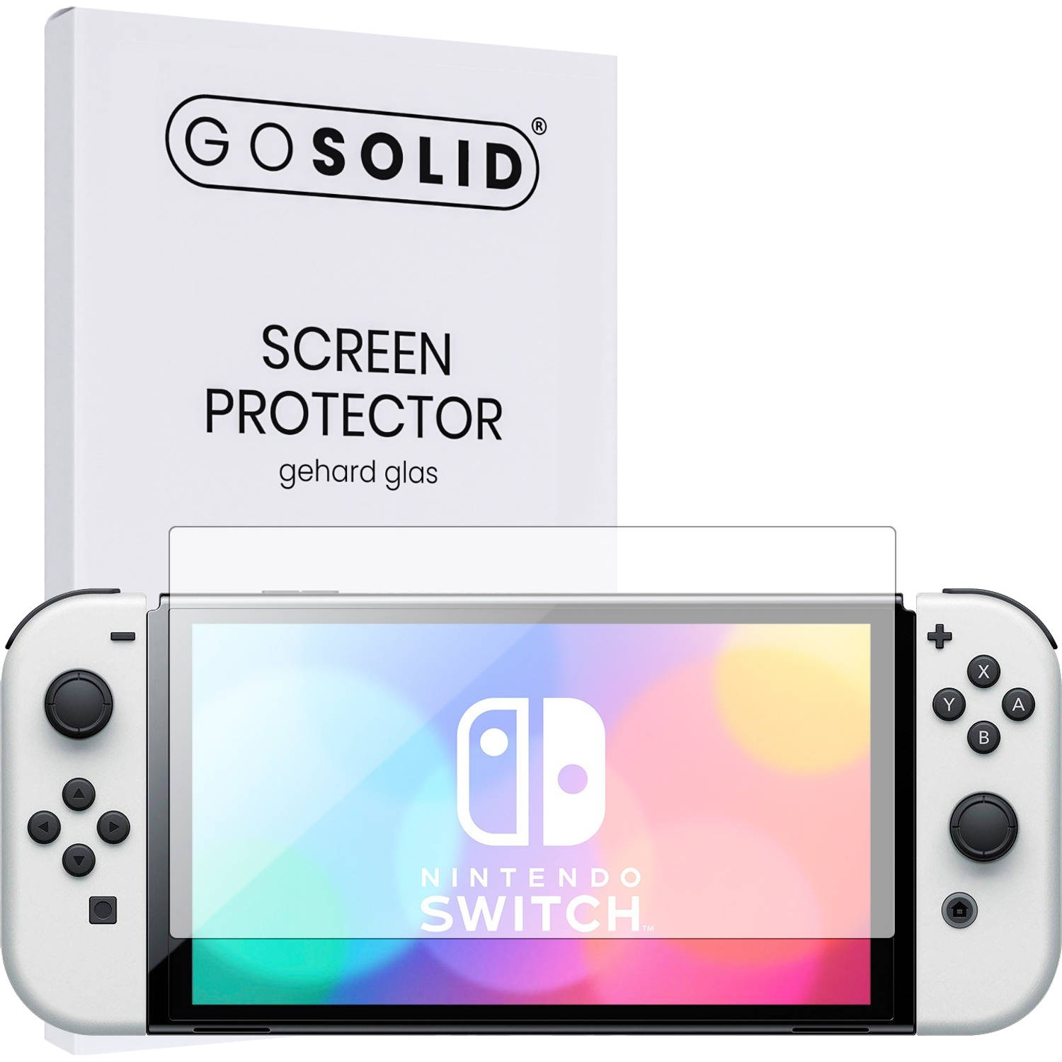 GO SOLID! Nintendo Switch OLED screenprotector gehard glas
