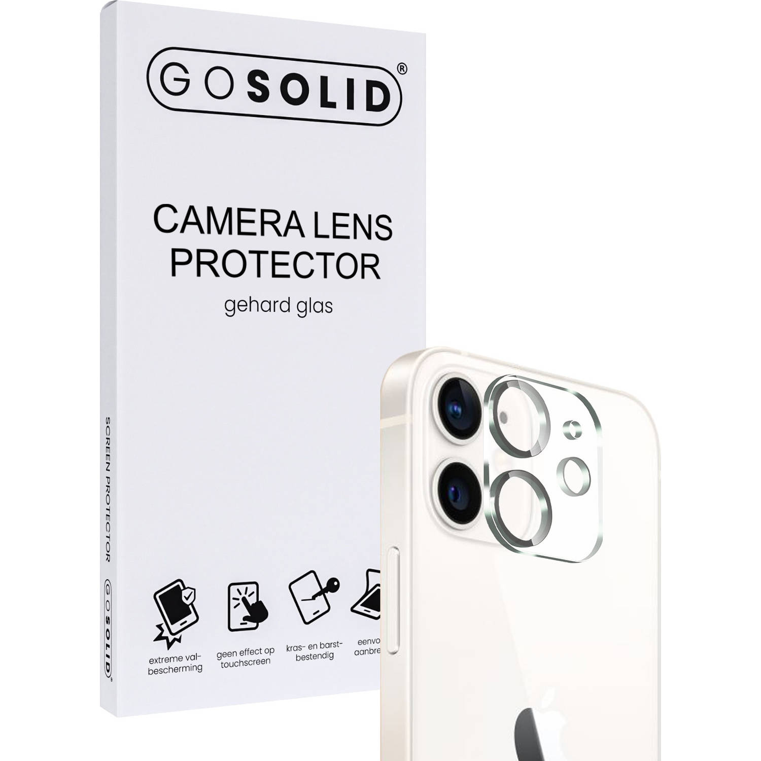 GO SOLID! Apple iPhone 12 Mini Camera Lens protector gehard glas