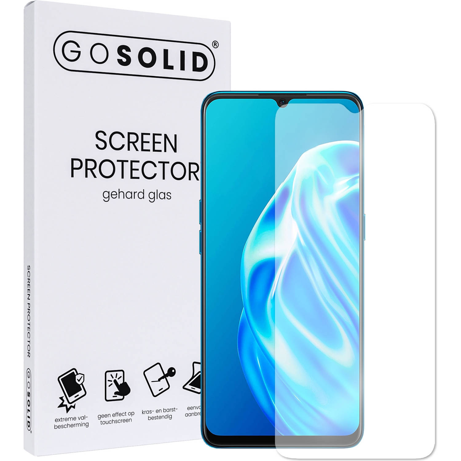 GO SOLID! Screenprotector voor Oppo A91 gehard glas