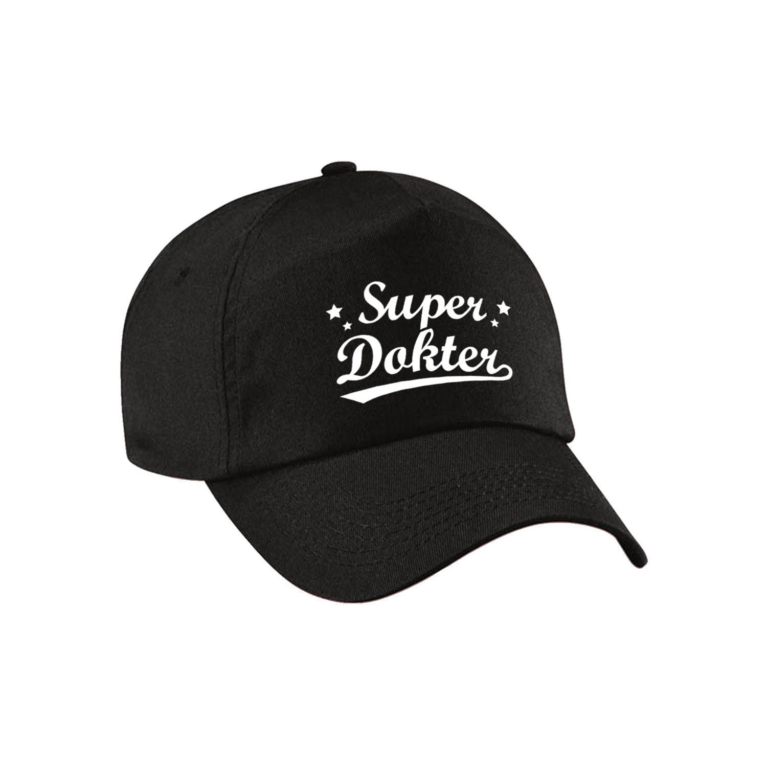 Super dokter pet -cap zwart voor volwassenen dokter-arts cadeau Verkleedhoofddeksels
