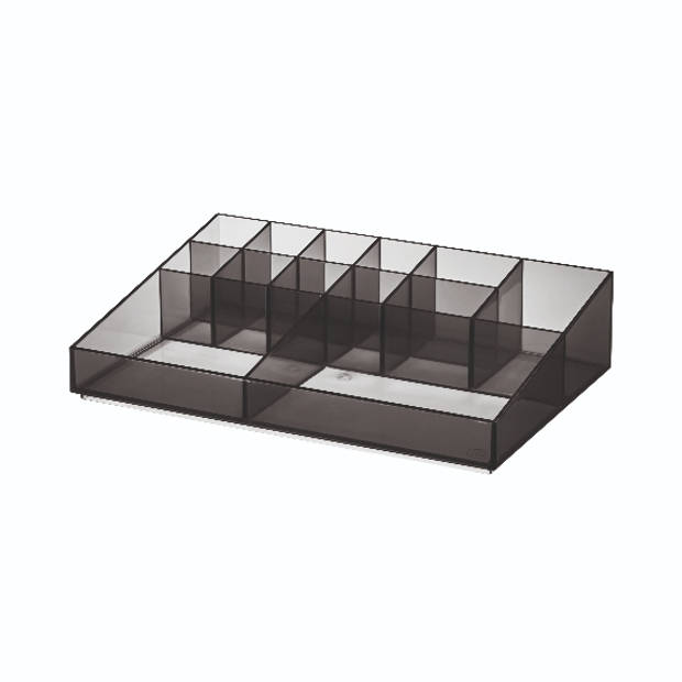 iDesign - Make-up Organizer met 13 Vakken, 30.5 x 20.3 x 7.6 cm, Smoke - iDesign Sarah Tanno Collection