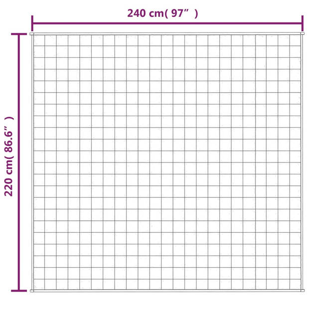 vidaXL Verzwaringsdeken 220x240 cm 15 kg stof lichtcrèmekleurig