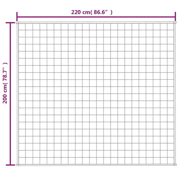 vidaXL Verzwaringsdeken 200x220 cm 13 kg stof lichtcrèmekleurig