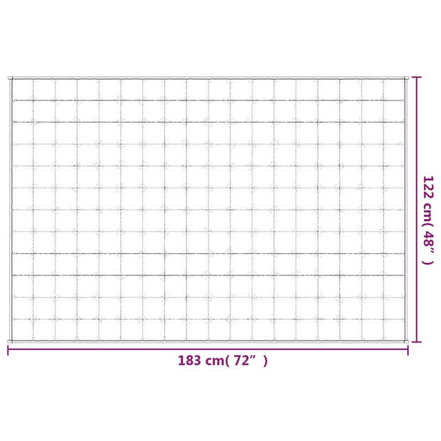 vidaXL Verzwaringsdeken 122x183 cm 9 kg stof lichtcrèmekleurig