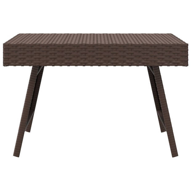 vidaXL Bijzettafel inklapbaar 60x40x38 cm poly rattan bruin