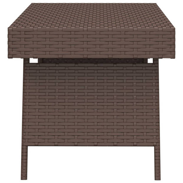 vidaXL Bijzettafel inklapbaar 60x40x38 cm poly rattan bruin