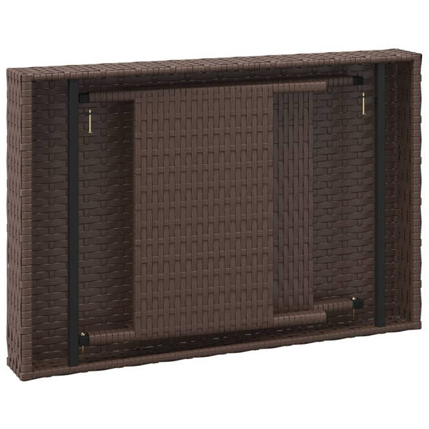 vidaXL Bijzettafel inklapbaar 60x40x38 cm poly rattan bruin