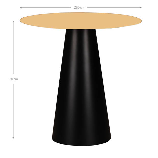 Bijzettafel Ø 50 cm goud-zwart mat metaal WOMO-Design