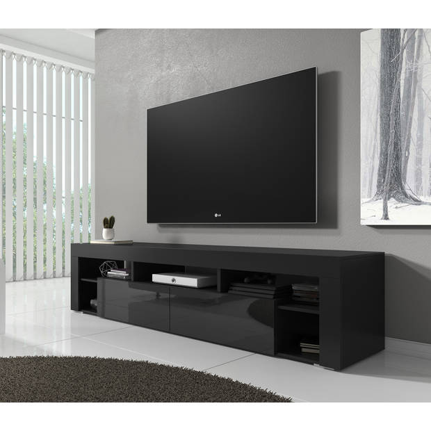 Meubella TV-Meubel Fancy - Zwart - 200 cm