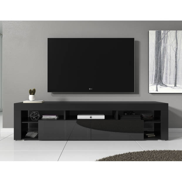 Meubella TV-Meubel Fancy - Zwart - 200 cm