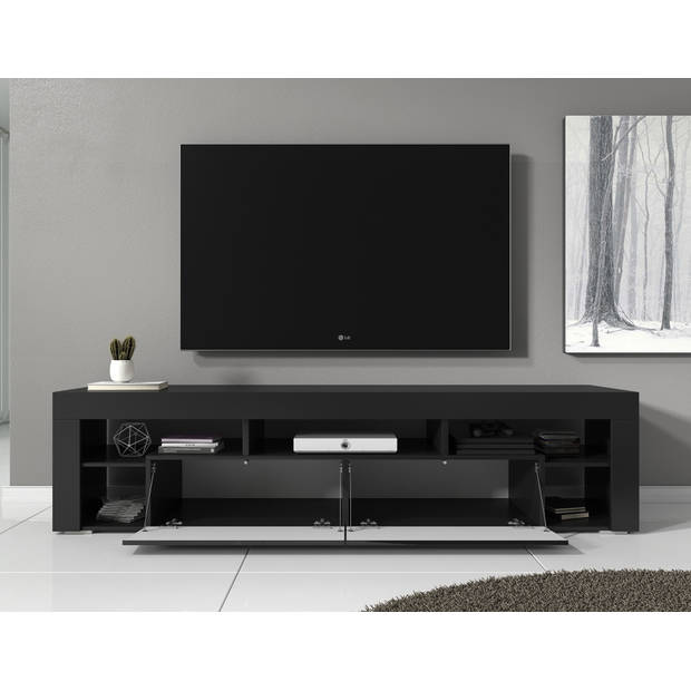 Meubella TV-Meubel Fancy - Zwart - 200 cm