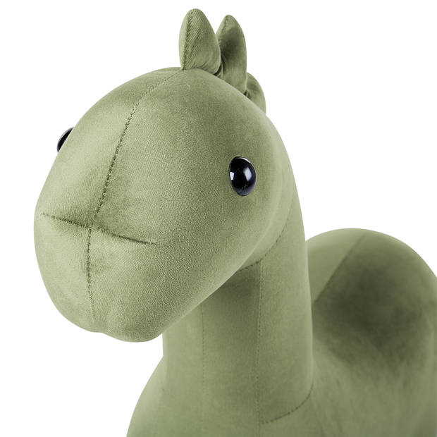 Beliani BRONTOSAUR - Dierenhocker-Groen-Fluweel