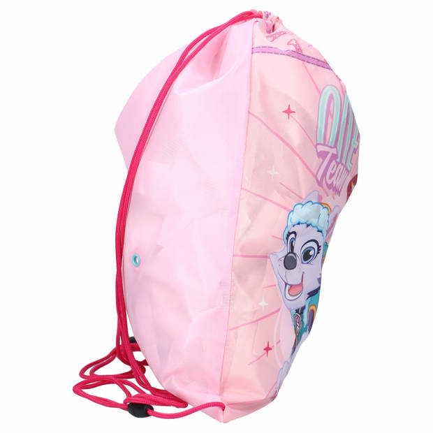 Paw Patrol Skye gymtas/rugzak/rugtas voor kinderen - roze - polyester - 44 x 37 cm - Gymtasje - zwemtasje