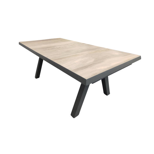 Tensil uitschuif tafel 205 en 265x103x76cm antraciet