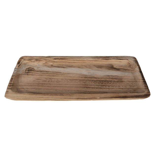 Clayre & Eef Decoratie schaal 40x17x3 cm Bruin Hout Rechthoek Fruitschaal Bruin Fruitschaal