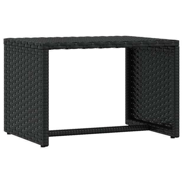 The Living Store Ligbedden Zwart - PE-rattan - Staal - 201 x 55 x 20/23/36/50/62 cm - Verstelbaar