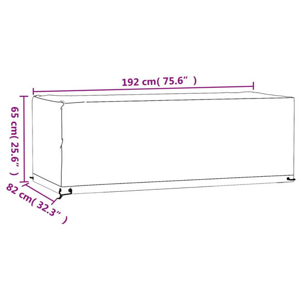 vidaXL Tuinmeubelhoezen 2 st 8 oogjes rechthoekig 192x82x65 cm