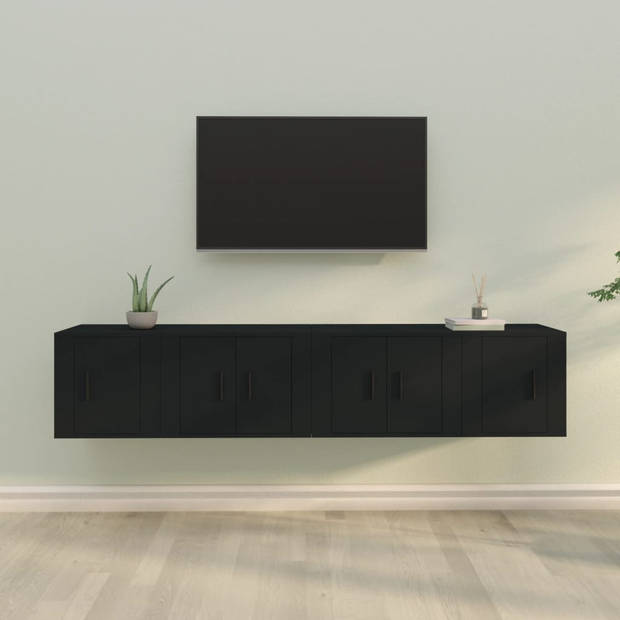 The Living Store Televisiekastenset - Classic - Tv-meubel - 57 x 34.5 x 40 cm - Zwart