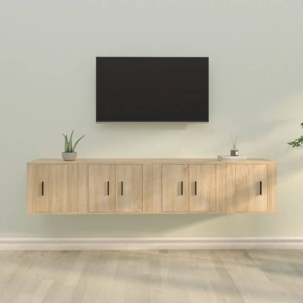 The Living Store Televisiekastenset - Sonoma Eiken - 57 x 34.5 x 40 cm - Stijlvol Design