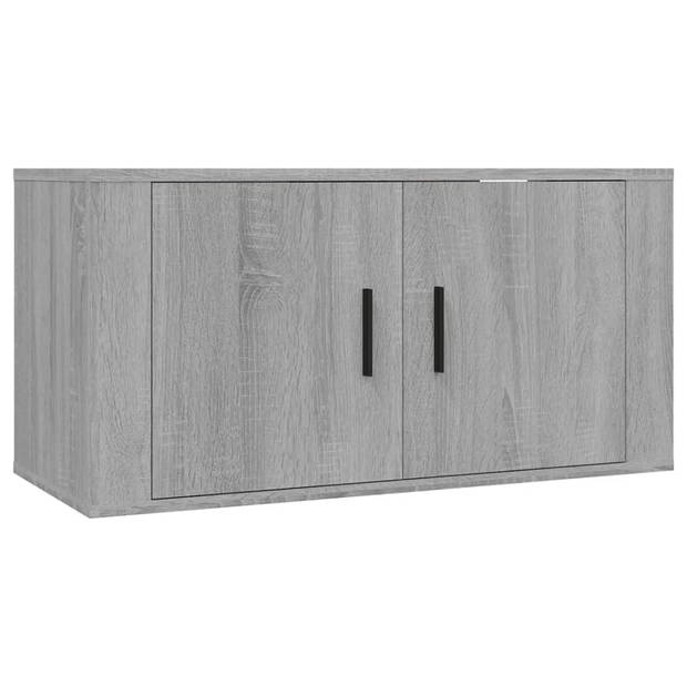 The Living Store TV Meubelset - Betongrijs - 80 x 34.5 x 40 / 40 x 34.5 x 100 cm