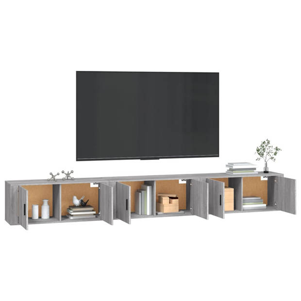 vidaXL Tv-wandmeubels 3 st 100x34,5x40 cm grijs sonoma eikenkleurig